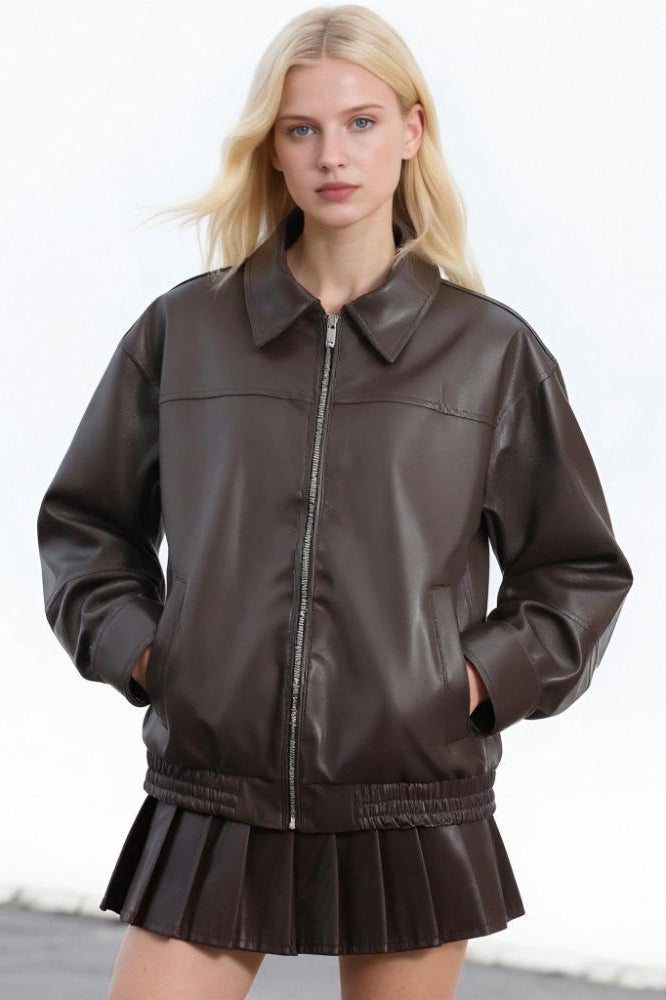 Drune | Leder Freizeit Reversjacke