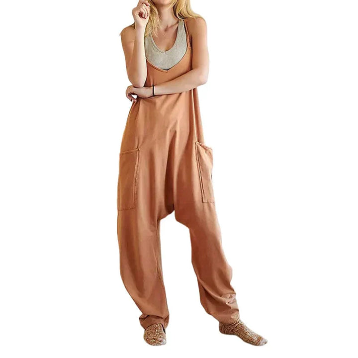 Drune | Locker Weites Bein Ärmelloser Jumpsuit Für Damen