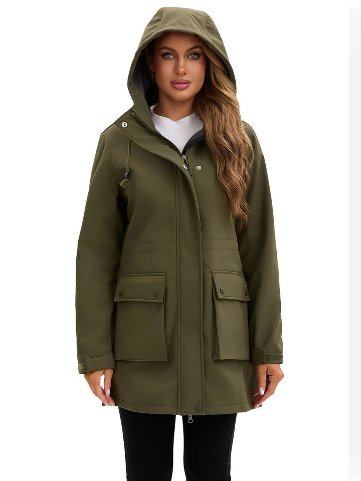 Drune | Wasserdichte Softshell-Damenjacke mit Kapuze