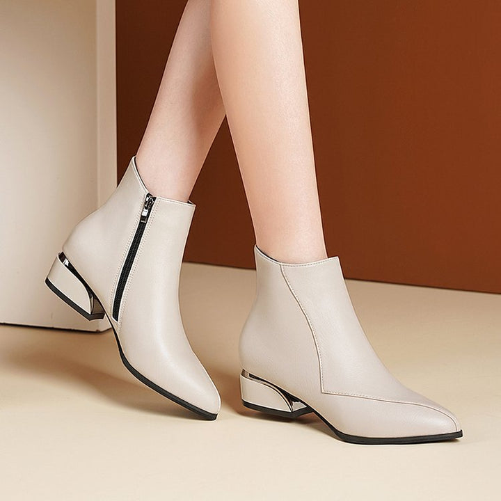 Drune | Damen Chunky Niedrige Absatz Stiefeletten