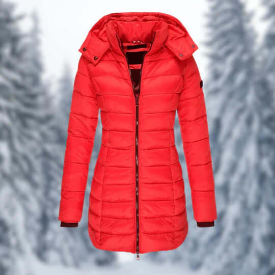 Drune | Damen Mittellanger Wintermantel mit Abnehmbarem Kapuze