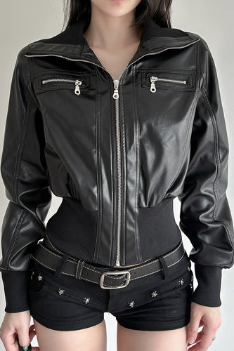 Drune | Taillenkürzlederjacke