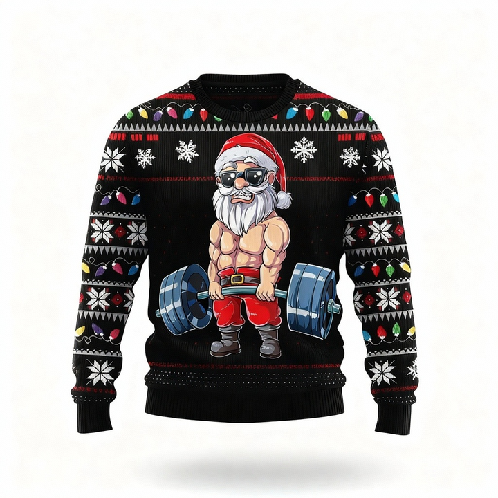 Drune | Lustiges Xmas-Charakter-Druck - Hässlicher Weihnachts-Icon-Mix-Hässlicher Pullover