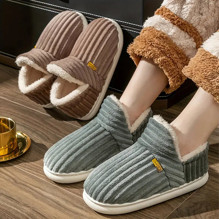 Drune | Plüschschuhe Damen - weiche komfortable Hausschuhe für zu Hause