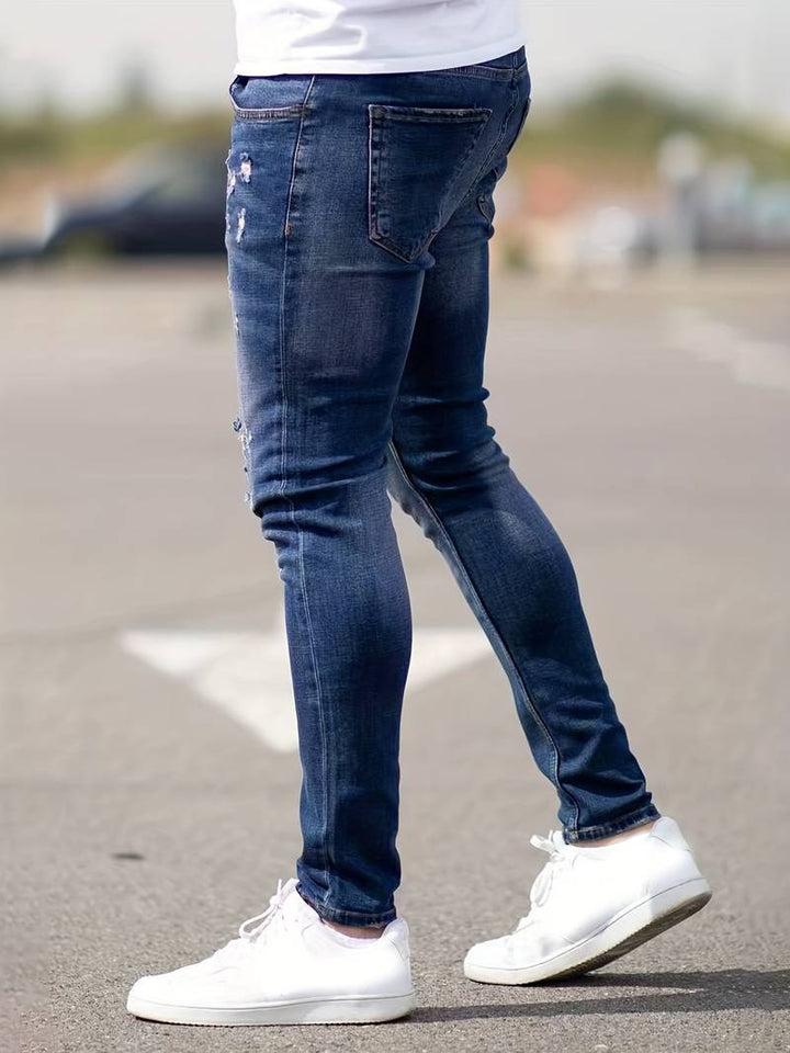 Drune | Skinny Fit Jeans mit Rissen - Stretch Denim Hose für Alltag & Streetwear Style
