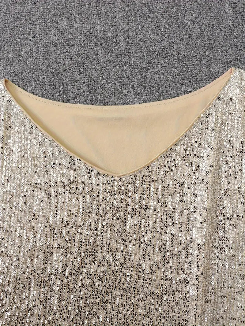 Drune | Party Paillettenkleid mit Kontrast
