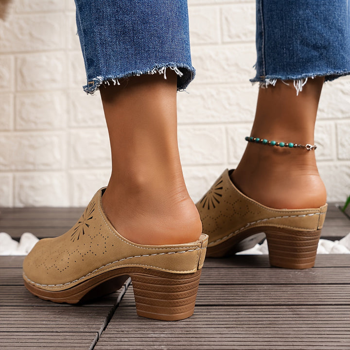 Drune | Damen Clogs Mit Blumenausschnitt Und Weicher Sohle