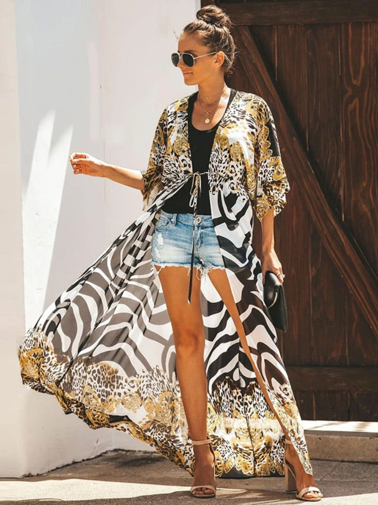 Drune | Kimono mit Leopardenmuster