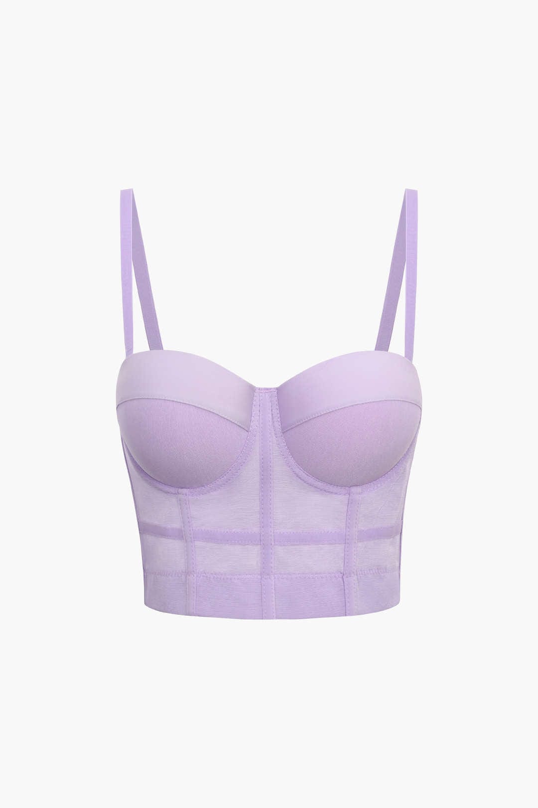 Drune | Figurbetontes Bustier Top Mit Bügel Cups Und Transparenter Mesh Struktur