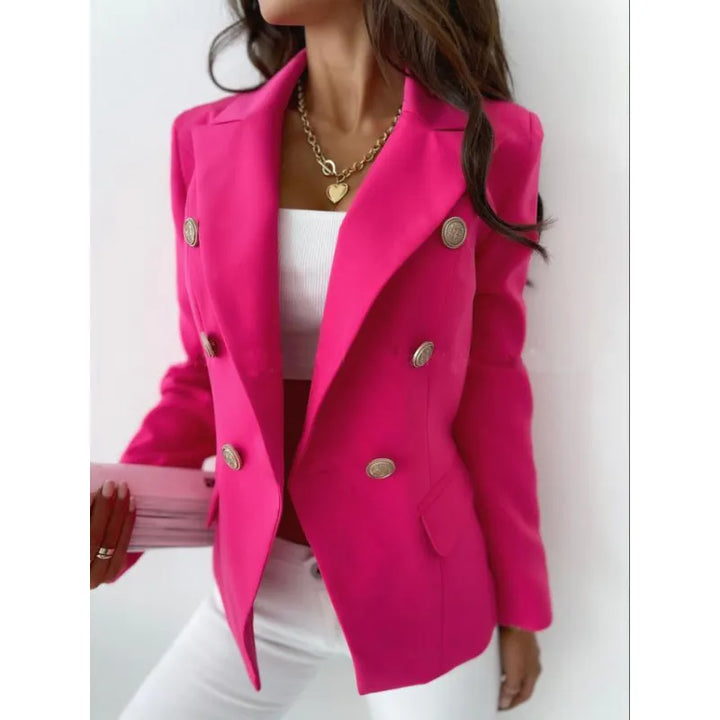 Drune | Lange Elegante Damenblazer Mit Doppelter Knopfleiste