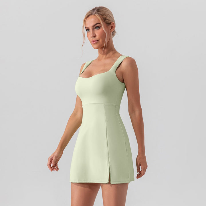 Drune | Hosenträger einfarbig Yoga Tennisrock leichtes Sportkleid