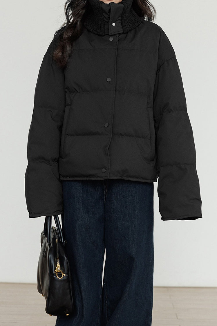 Drune | Kragen Weißer Entendaunen-Pufferjacke