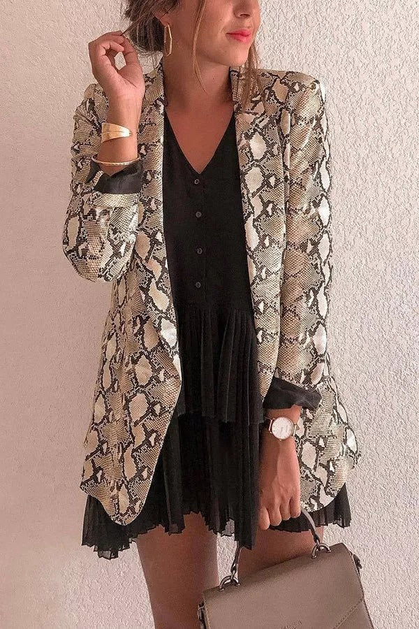 Drune | Charmer Schlangenmuster Revers Lose Blazer
