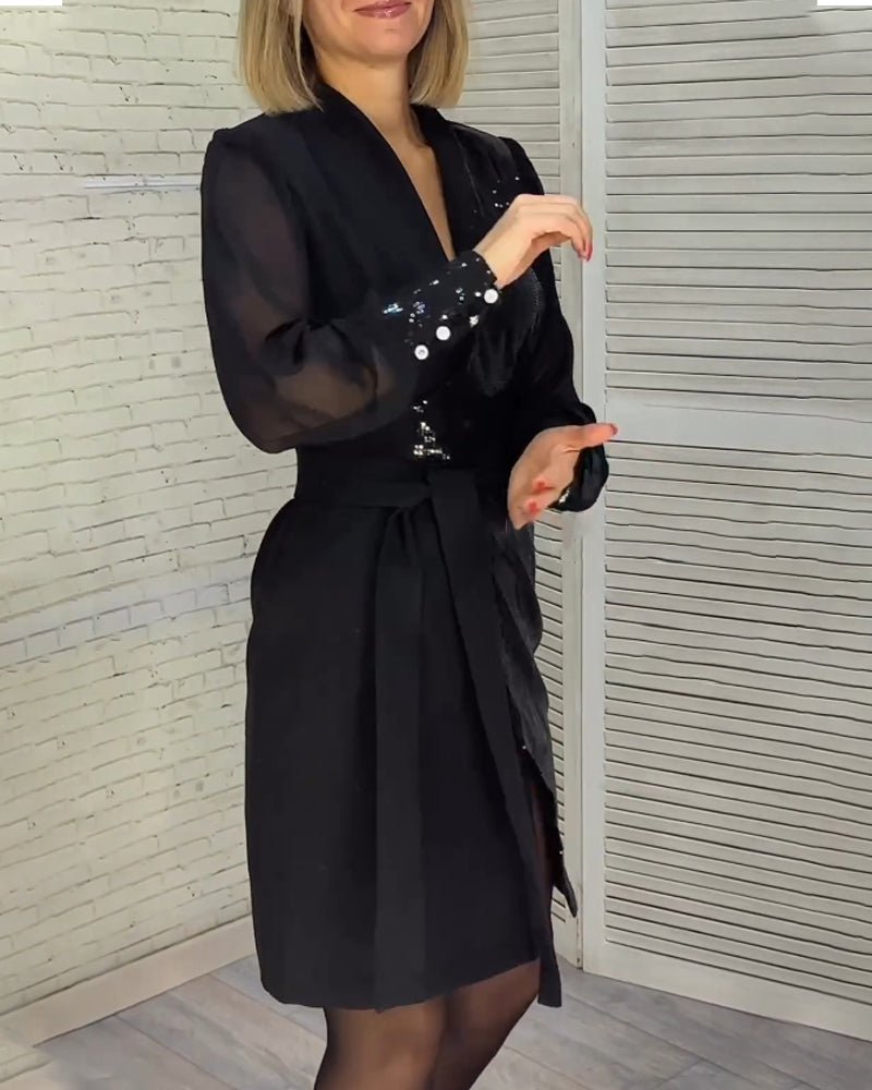 Drune | Pailletteneinsätzen und Langen Ärmeln