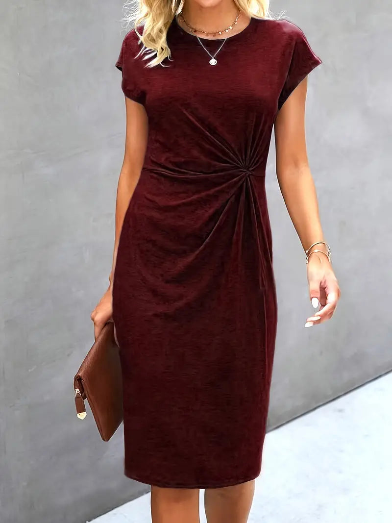 Drune | Stylisches Figurbetontes Kleid mit Rundhalsausschnitt