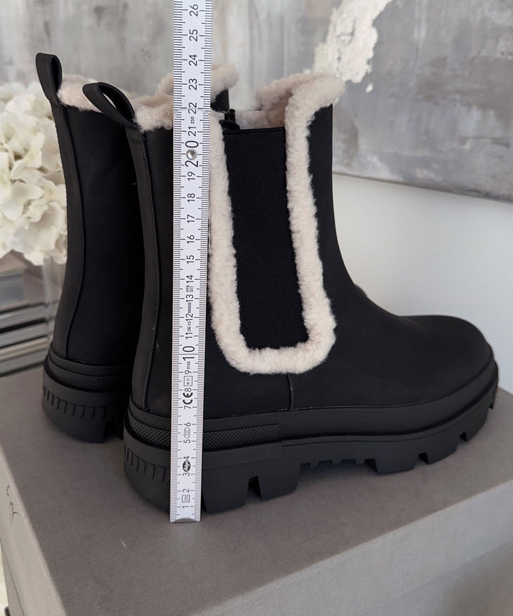 Drune | Schicke schwarze Leder-Stiefeletten