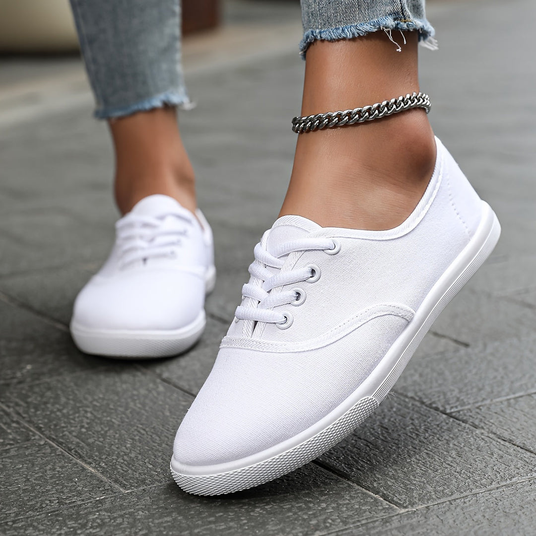 Drune | Bequeme Niedrige Canvas Sneakers in Weiß