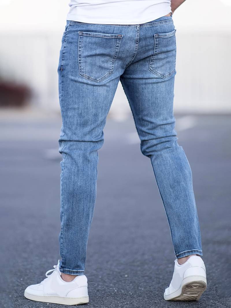Drune | Skinny Fit Jeans mit Rissen - Stretch Denim Hose für Alltag & Streetwear Style