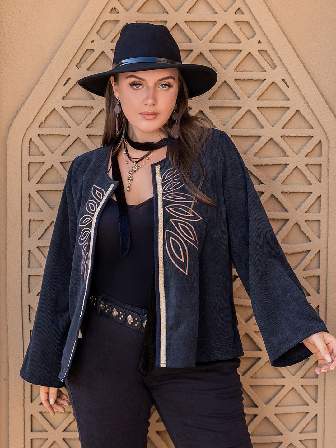Drune | Bestickte Jeansjacke - Weite Ärmel - Premium Baumwollmischung - Festival-inspirierte Oberbekleidung