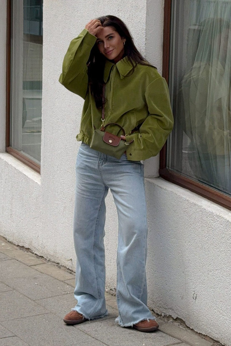 Drune | Samt Baseball Stil Jacke