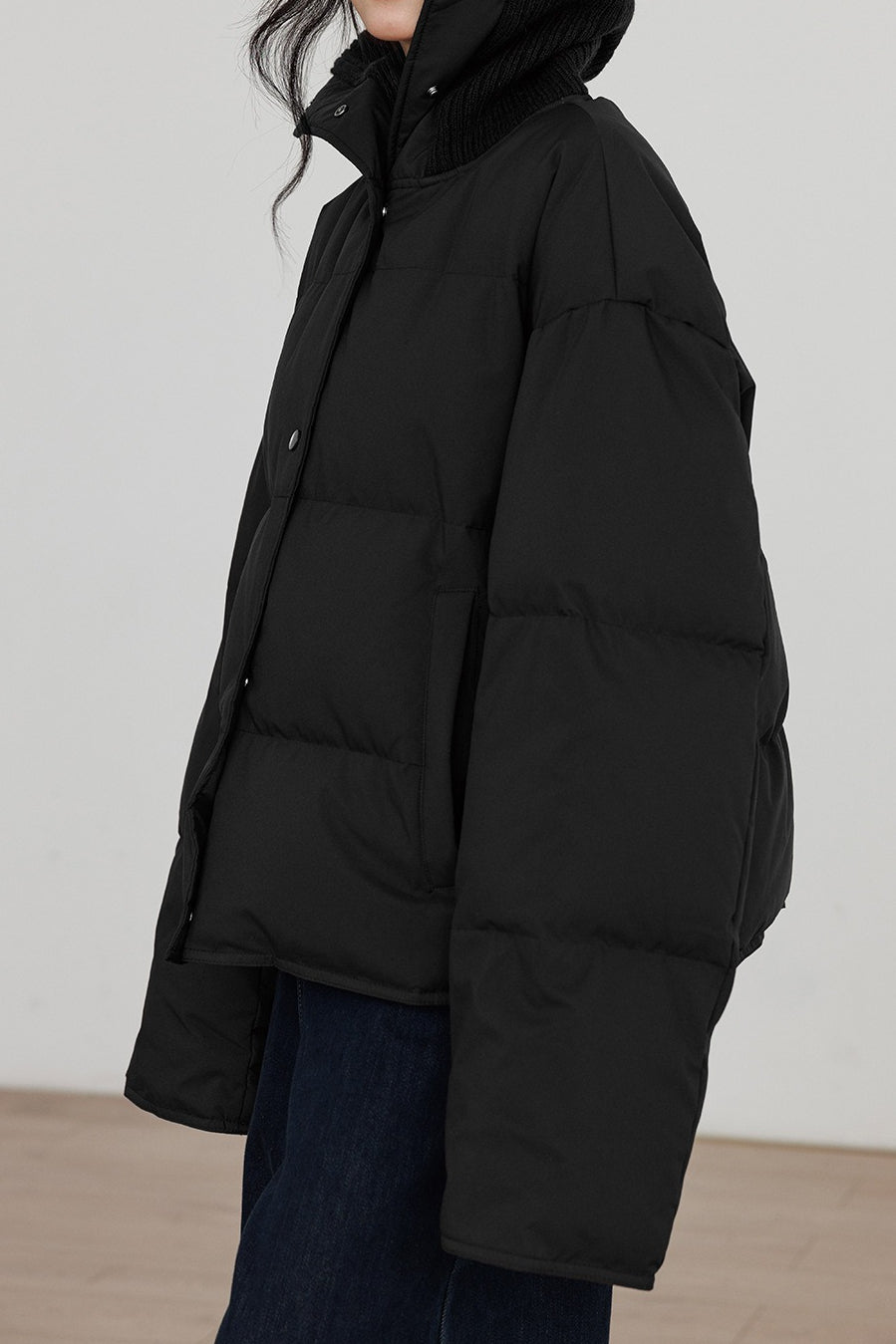 Drune | Kragen Weißer Entendaunen-Pufferjacke
