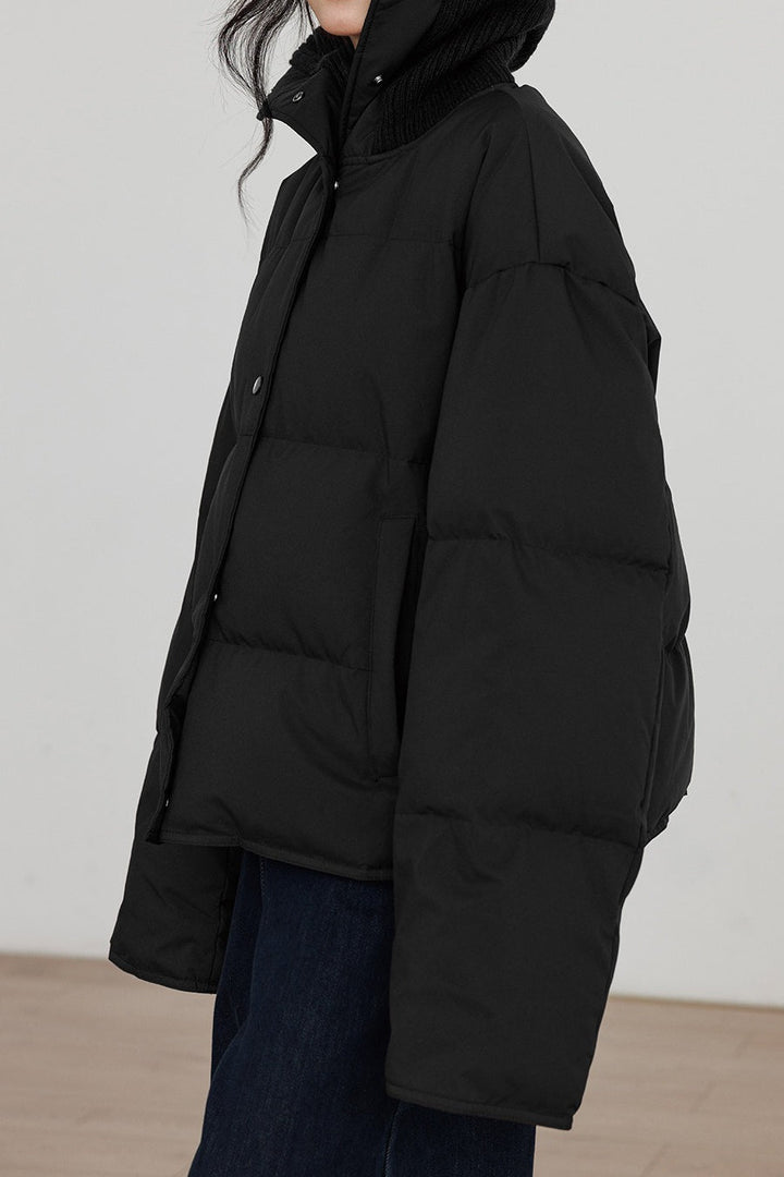 Drune | Kragen Weißer Entendaunen-Pufferjacke