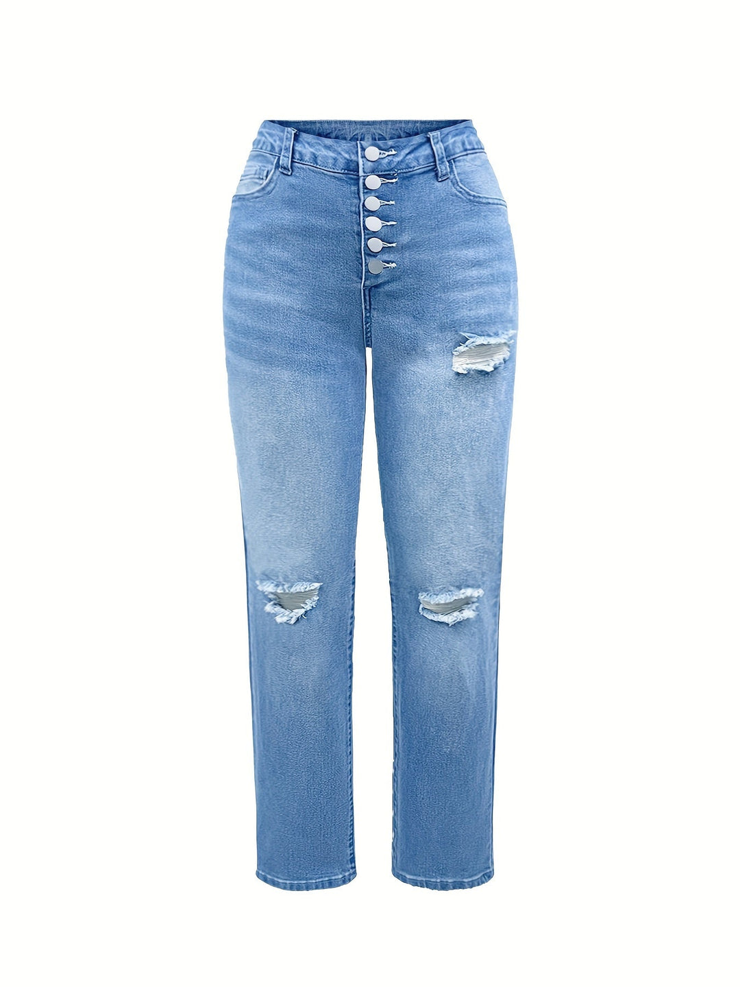 Drune | Verwitterte Blaue Damen Stretchjeans