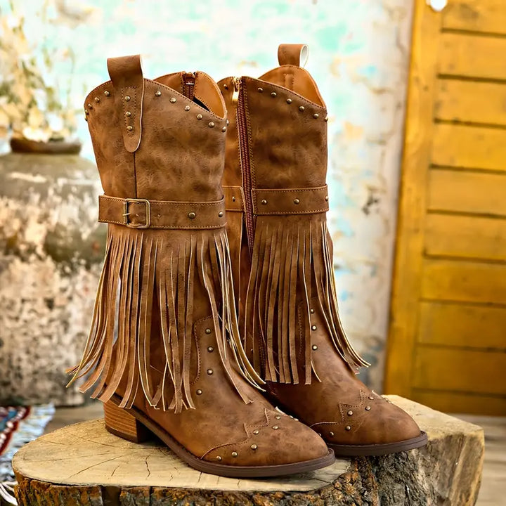 Drune | Robuste Cowboy-Stiefel Mit Dicken Absätzen