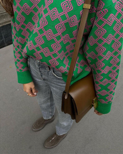Drune | Muster Strickpullover Weich und Trendy Statement-look
