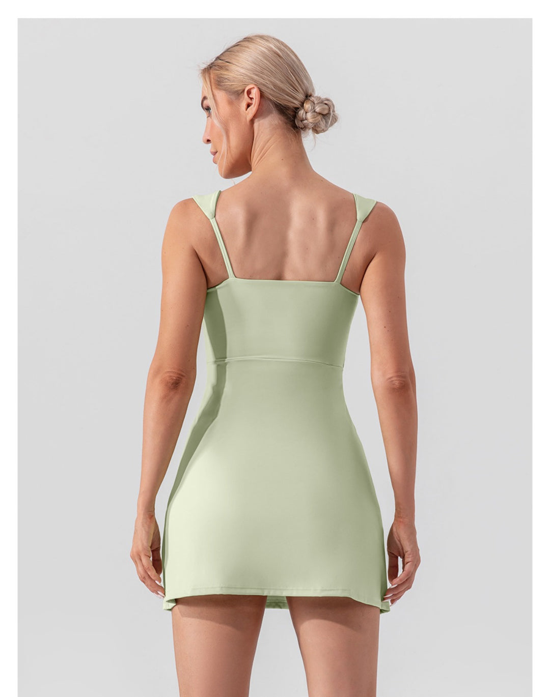 Drune | Hosenträger einfarbig Yoga Tennisrock leichtes Sportkleid