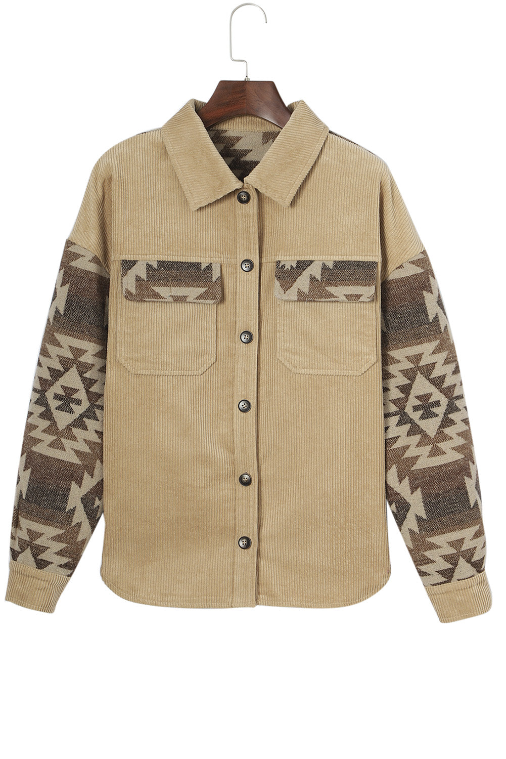 Drune | Aztek-muster Shirtjacke Baumwolle Komfort und Stil