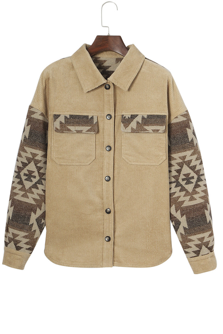 Drune | Aztek-muster Shirtjacke Baumwolle Komfort und Stil