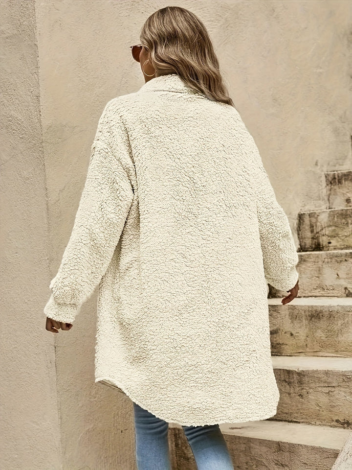 Drune | Lange Jacke Im Sherpa-stil Polyester Warm und Stilvoll