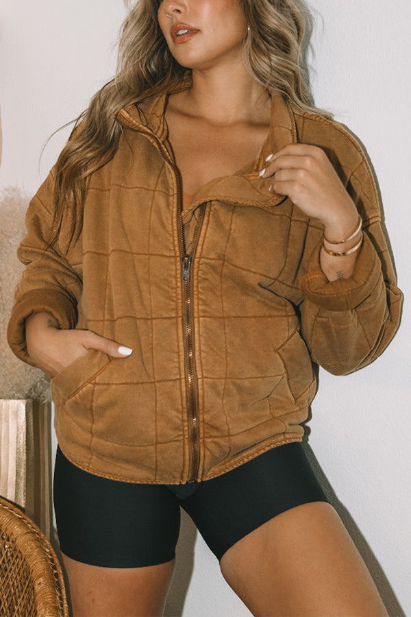 Drune | Aufgesetzte Tasche Steppjacke Crop