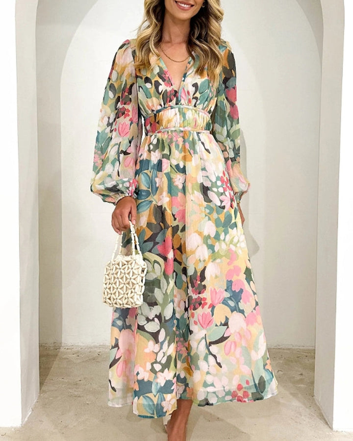 Drune | Boho Blumen Maxi Kleid