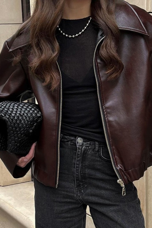 Drune | PU-Leder Bikerjacke