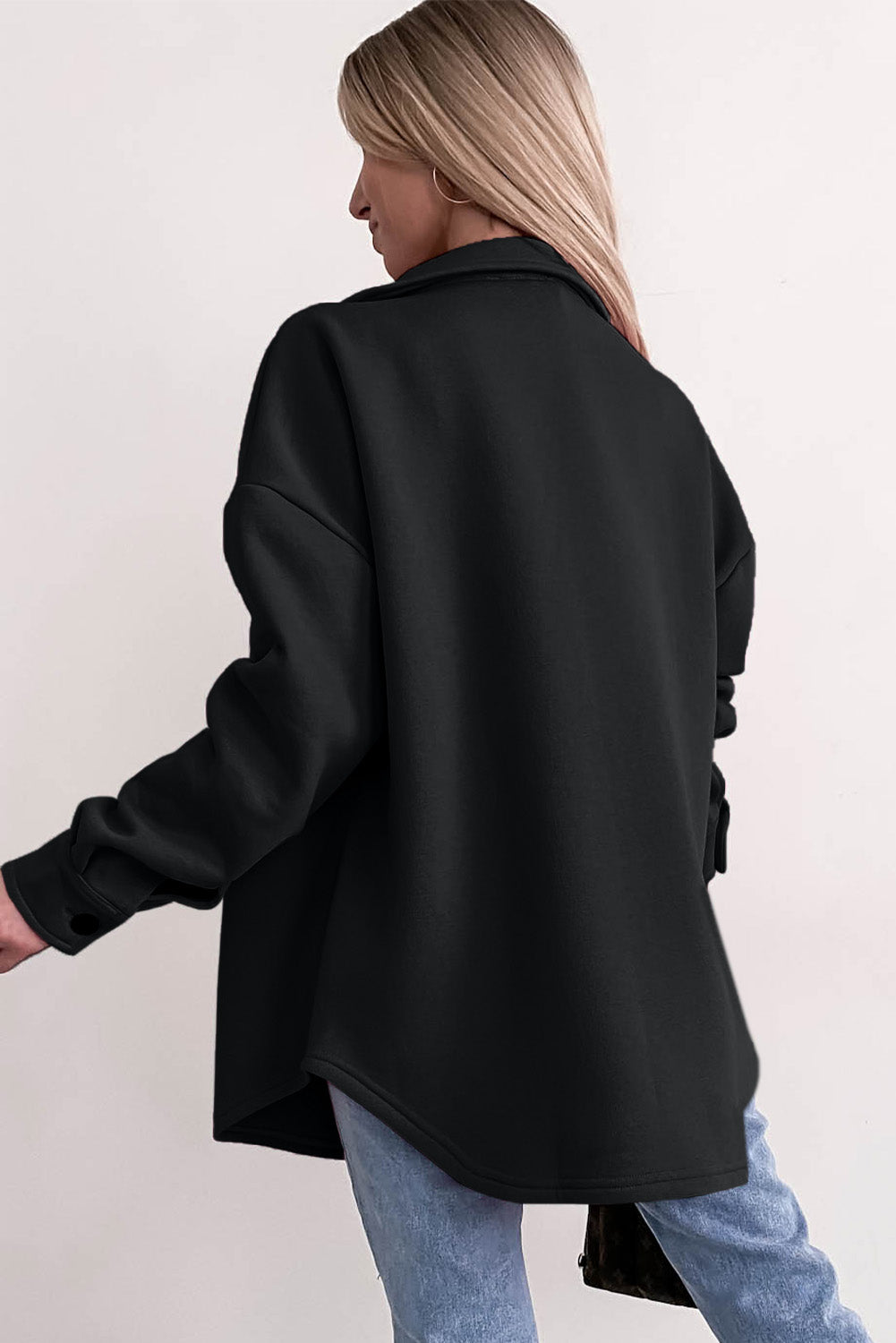 Drune | Oversized Hemdbluse mit Großen Taschen Polyester Minimalistisch und Stilvoll