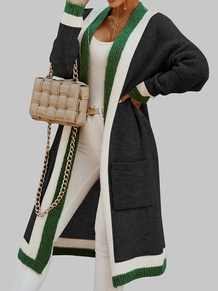 Drune | Lange Strickcardigan Vintage Inspiration mit Herbstlichen Akzenten
