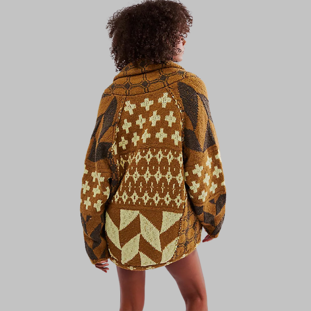 Drune | weiche Jacke mit modernen geometrischen Mustern