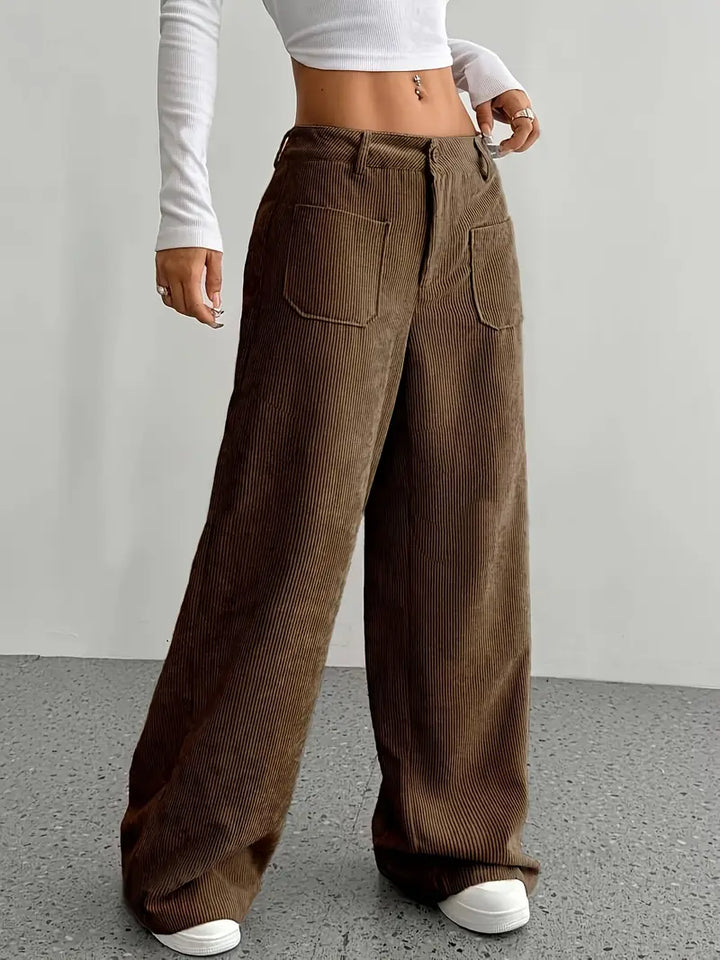 Drune | Cordhose Mit Weitem Bein Für Frauen