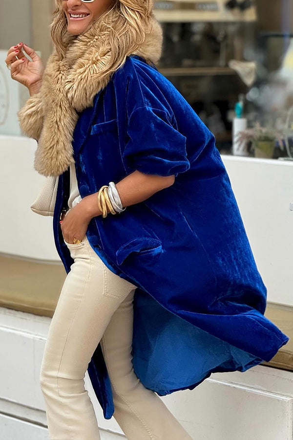 Drune | gold velvet Trenchcoat lange Rock Jacke
