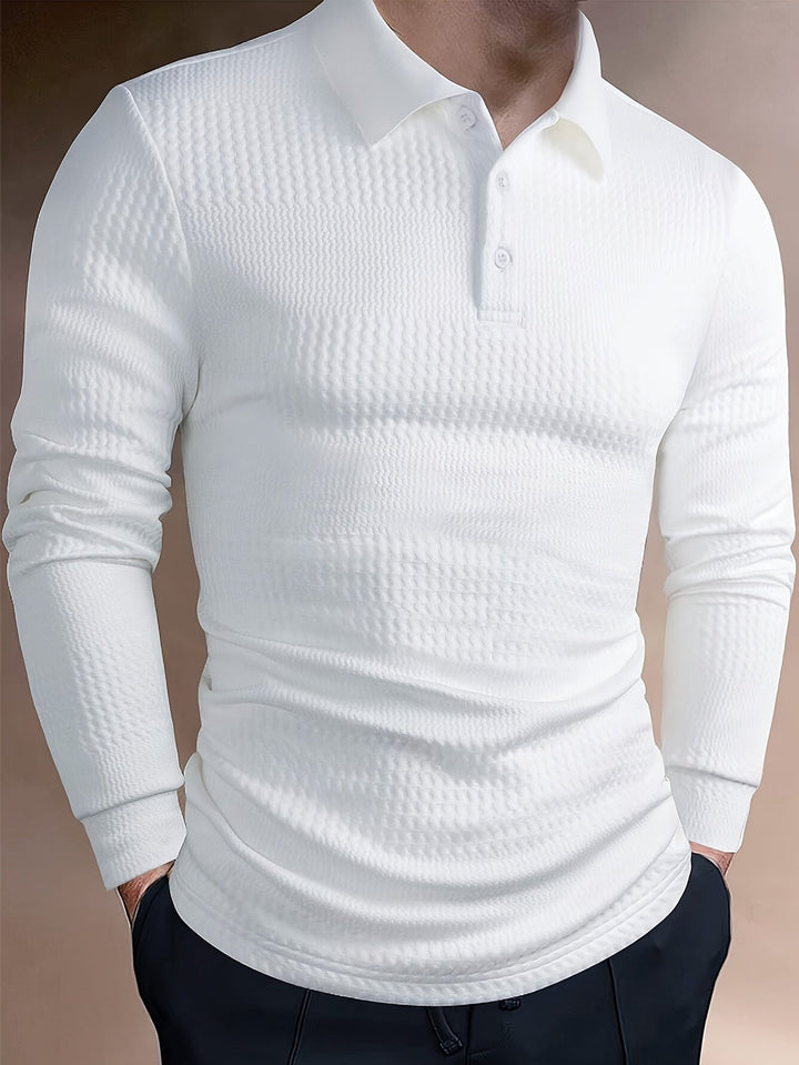 Drune | Elegante Langärmelige Polo Texturiertes Design Stilvoll und Komfortabel