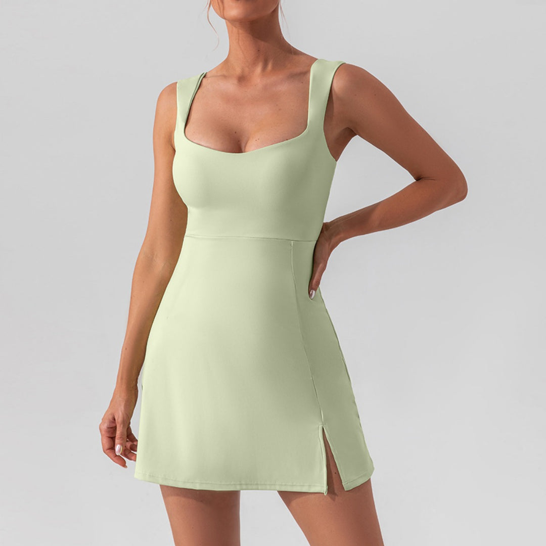 Drune | Hosenträger einfarbig Yoga Tennisrock leichtes Sportkleid