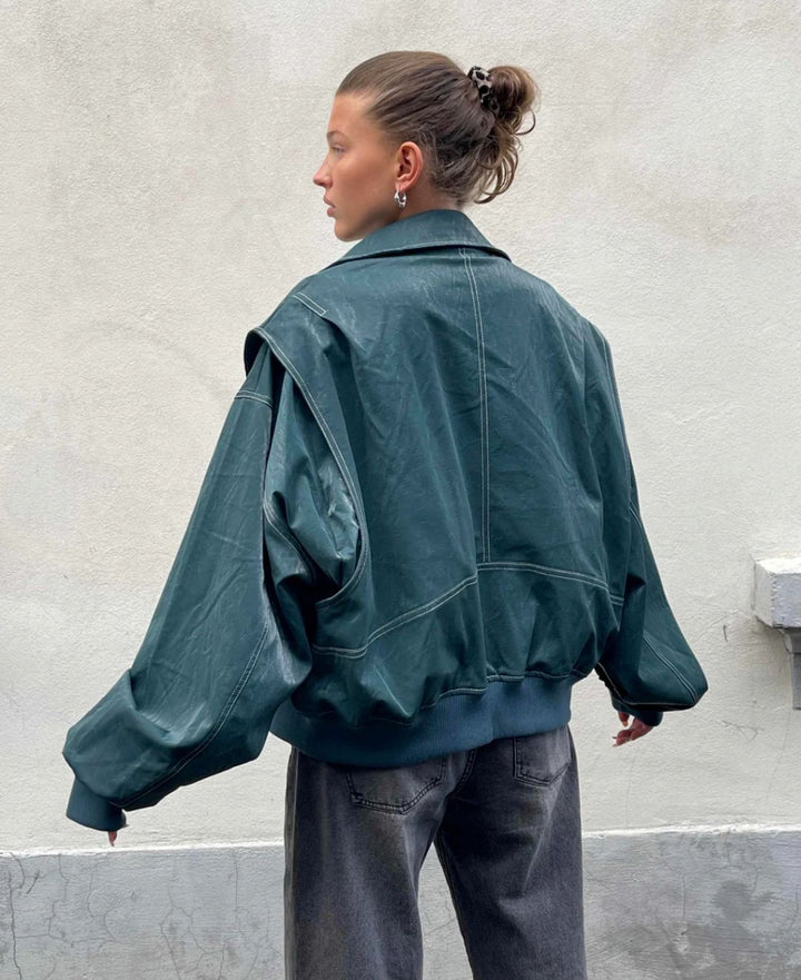 Drune | Lederbomberjacke Im Vintage-Stil