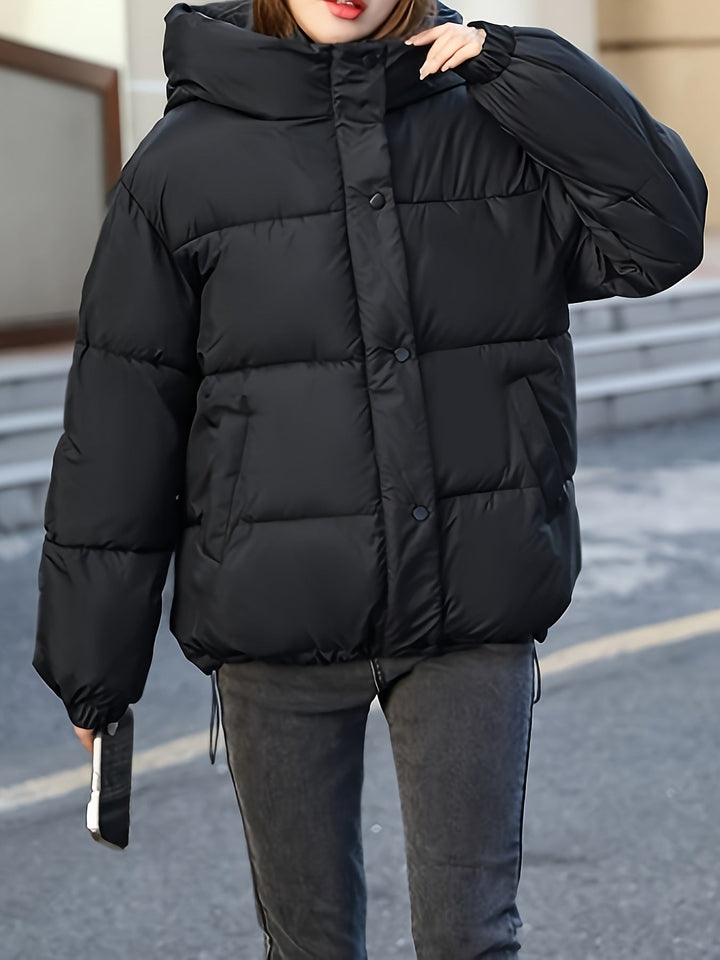 Drune | Elegante kurze und warme Jacke mit Kapuze für Damen - Perfekt für Outdoor-Aktivitäten