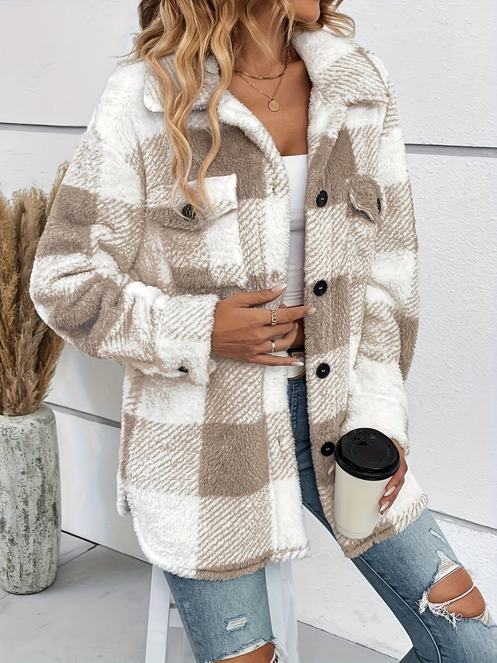 Drune | warme Damenjacke mit Karomuster