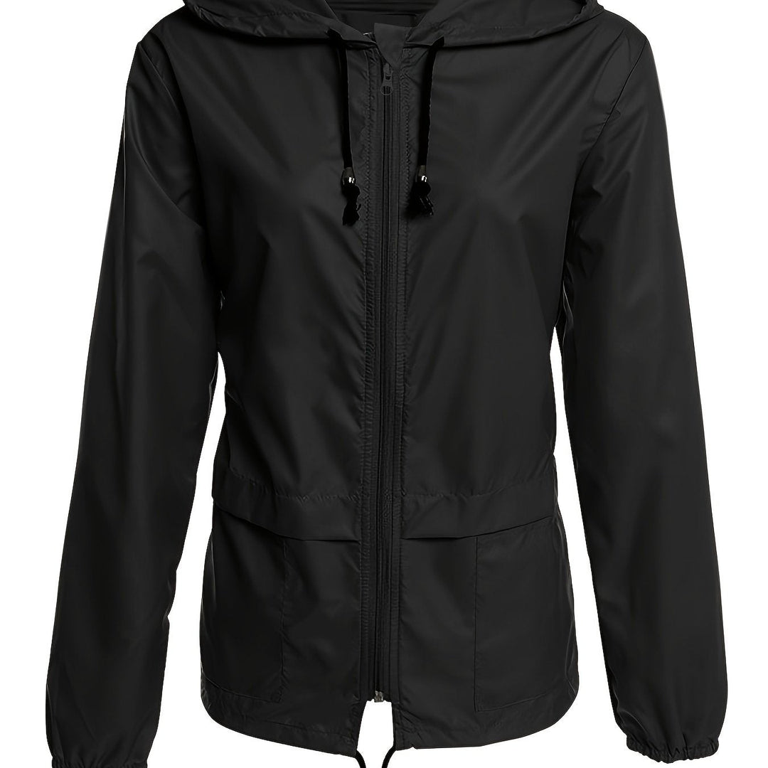 Drune | Glatte Farbige Winddichte Jacke mit Langen Ärmeln