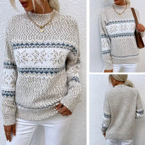 Drune | Strickpullover Fair Isle Muster Rundhals Langärmelig Und Warm