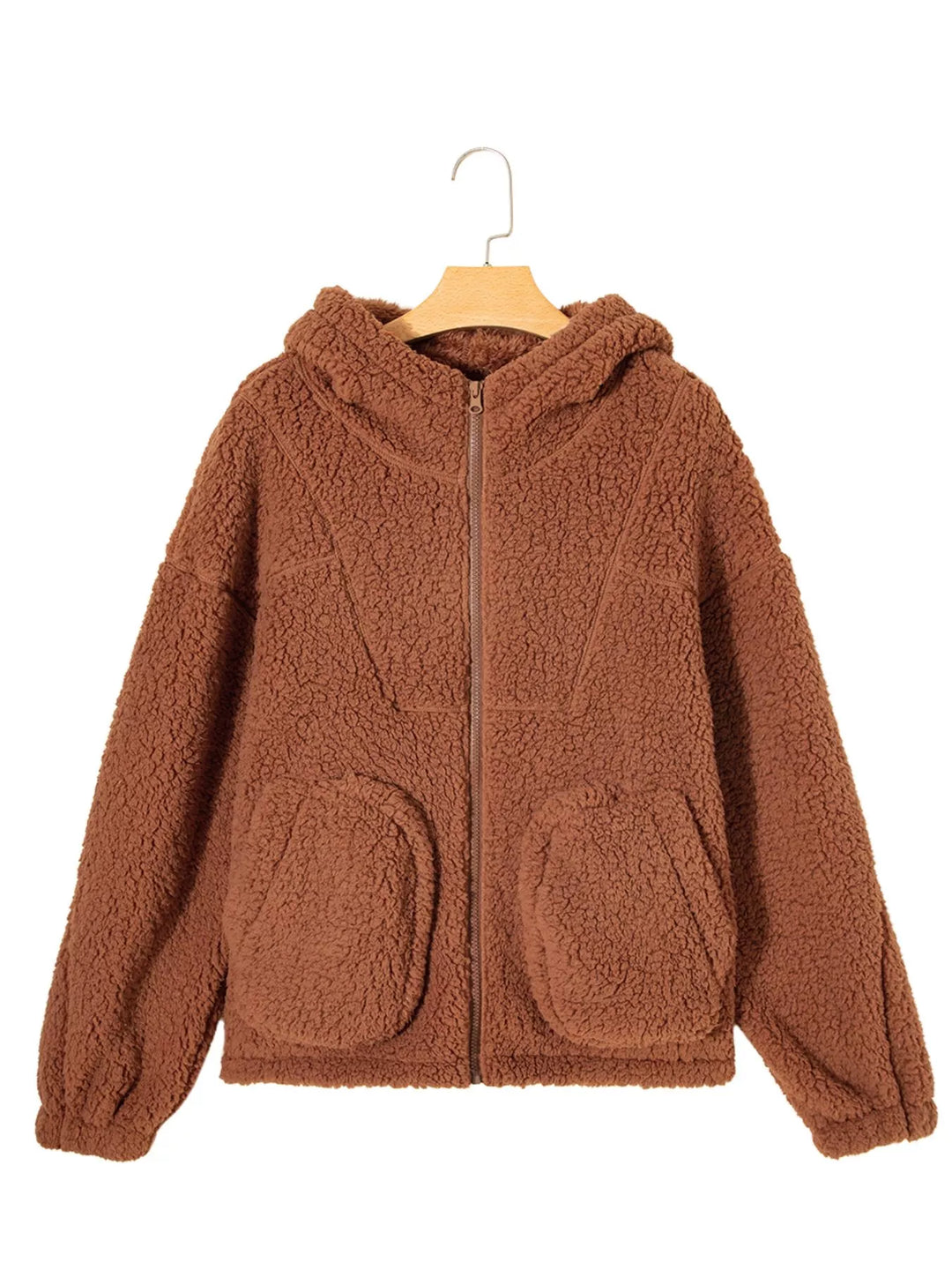 Drune | Damen Relaxed Fit Zip Up Teddyjacke