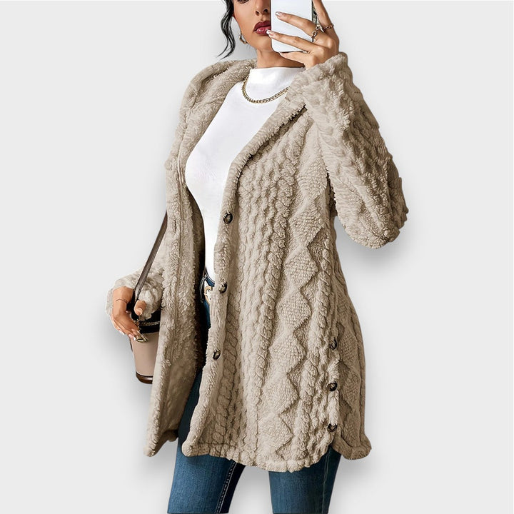 Drune | Cozy plush hooded cardigan sweater